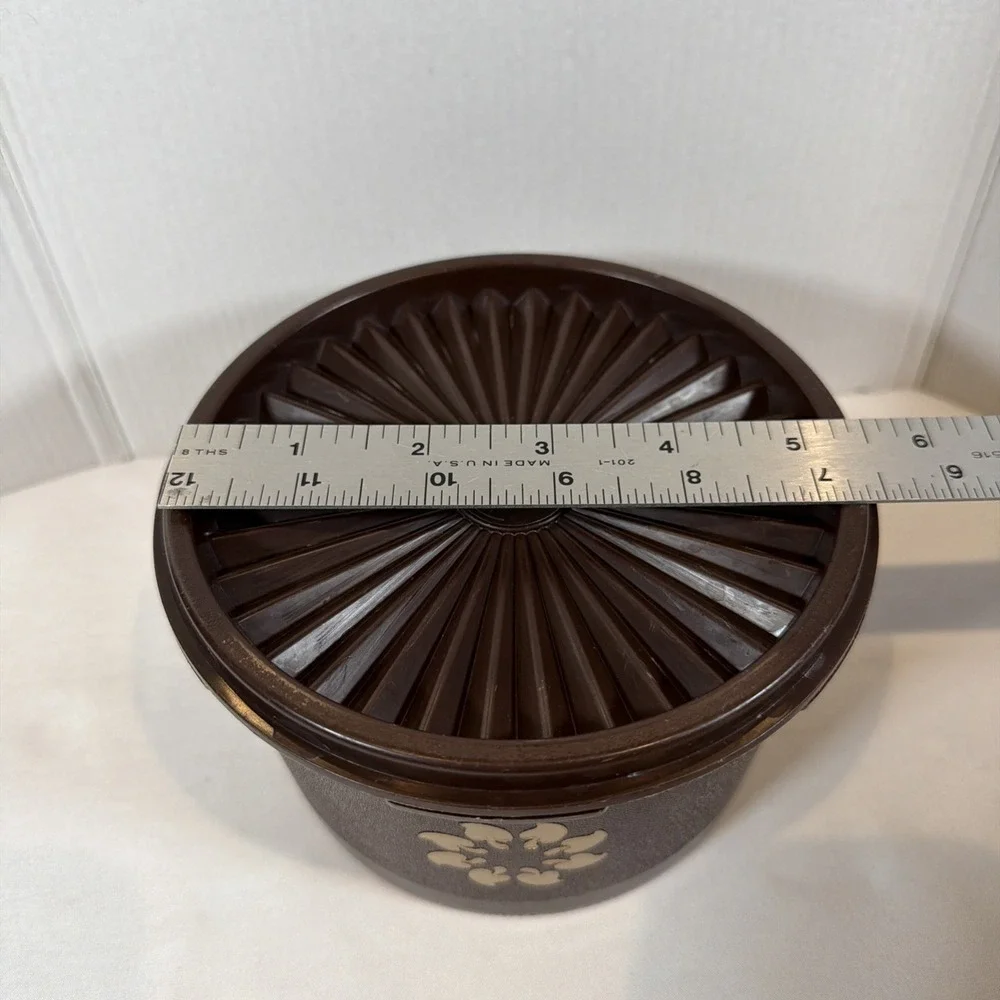 Vintage Tupperware Servalier Canister Brown‎ 1298-14 Kitchen Storage Retro
